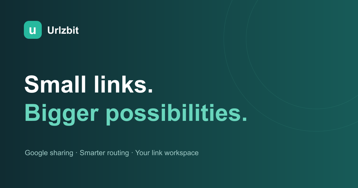 Urlzbit: Small links. Bigger possibilities.